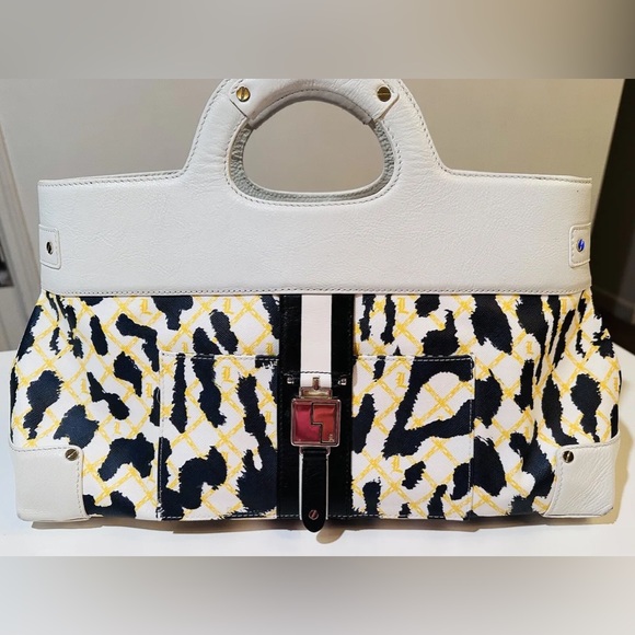 L.A.M.B Gwen Stefani Lg Leopard Print Top Handle Satchel - Picture 1 of 12